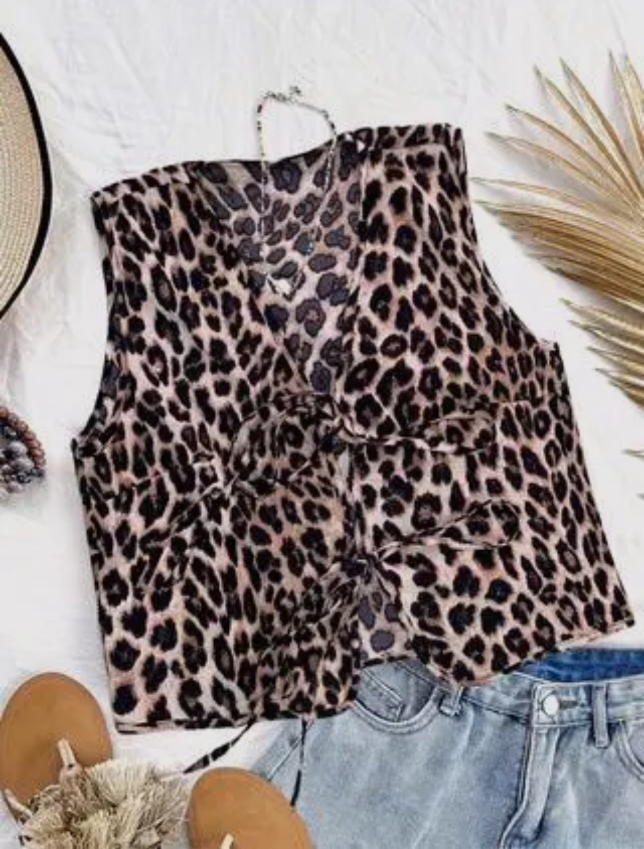 Cheetah tie vest