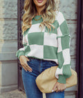 Green check sweater
